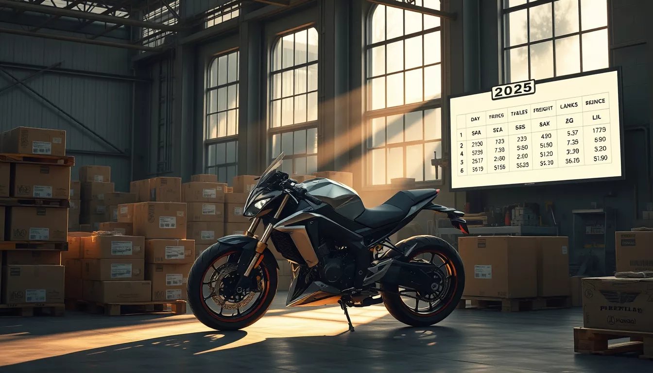 Qual é a tabela de frete da Honda para 2025?