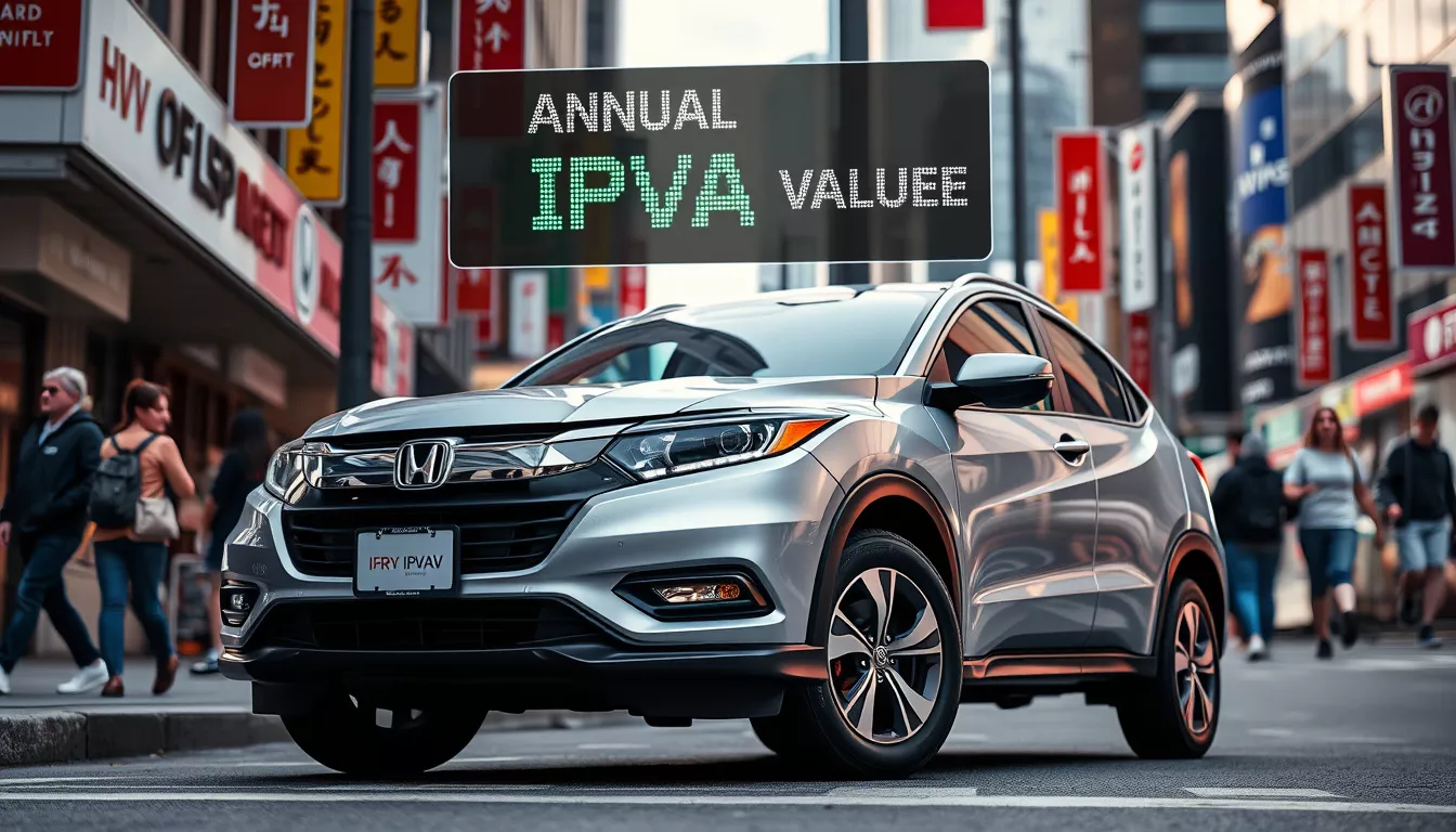 Qual o valor do IPVA anual para um Honda HR-V 2025?