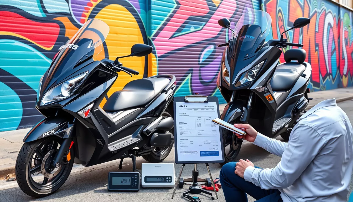 Qual scooter é mais pesada, a PCX ou a NMax?