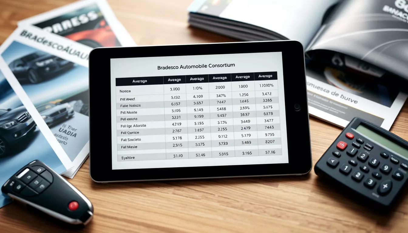 Tabela de Consórcio Bradesco Automóveis: valores médios